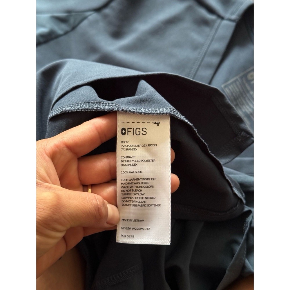 Figs Women's Technical Collection Catarina Pocket Scrub Top Blue Size Large - Picture 4 of 7
